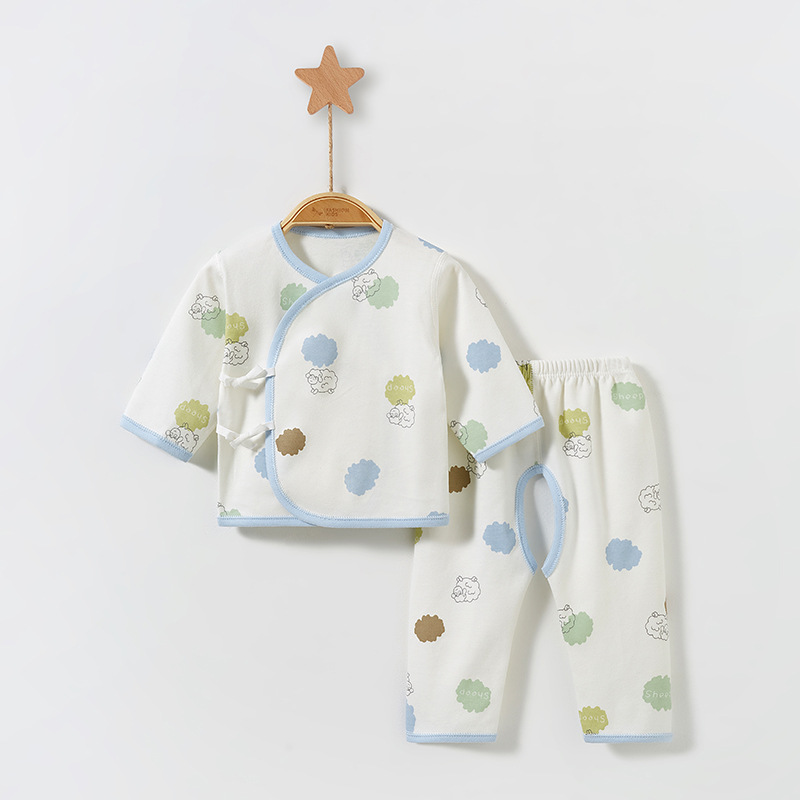 Ropa de bebé recién nacido primavera y otoño algodón fino de primer nacimiento 0 monje nacido en marzo traje de ropa interior de otoño de bebé dividido