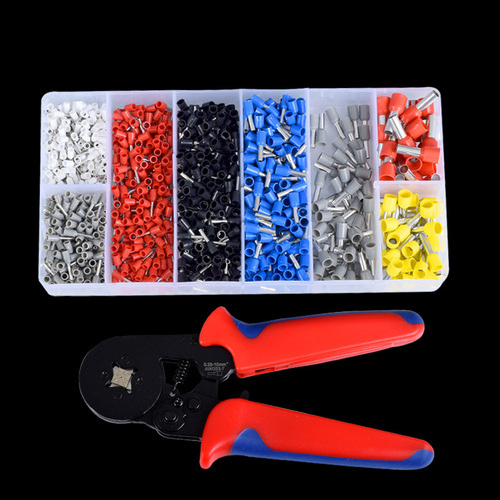 6-4A Press Clamps Upgrade Version Wire Stripping Pliers European Pipe Type Clamp Set 1200pcs Terminal Crimping Pliers 0.08-10mm