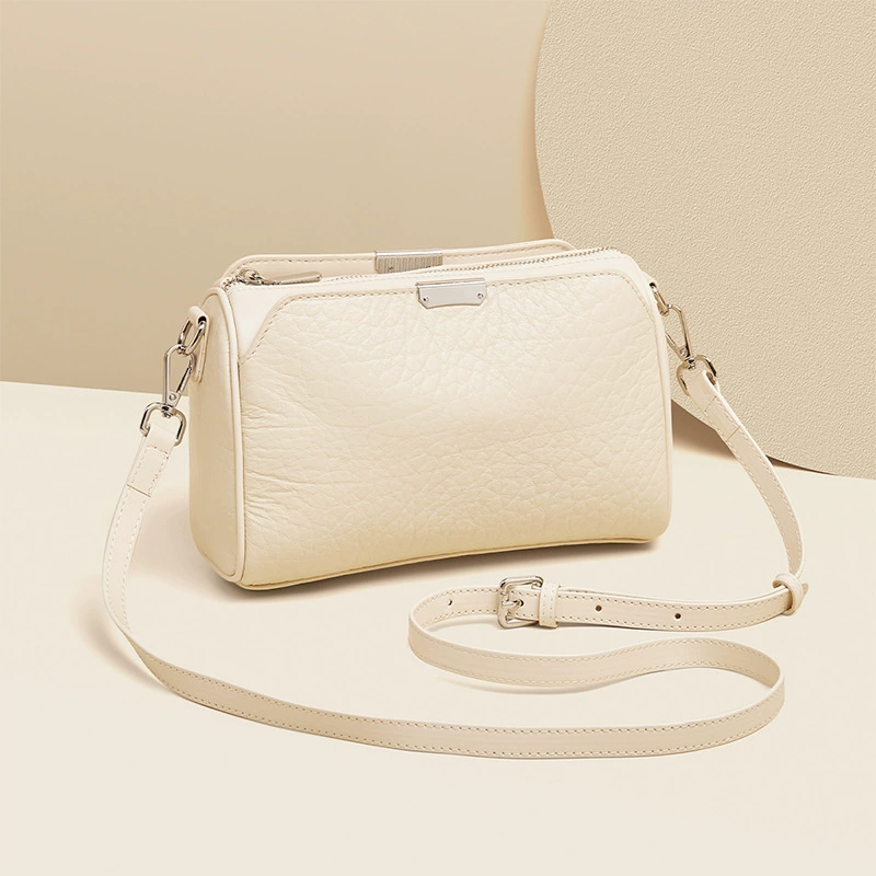 Натуральная кожа 2025, весна и лето, новая модная универсальная женская сумка, сумка через плечо, маленькая квадратная сумка для мобильного телефона, маленькая диагональная сумка из воловьей кожи для женщин