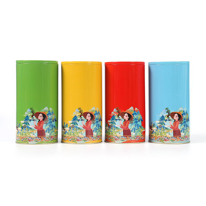 创意金属圆罐茶叶包装罐子马口铁罐半斤茶叶罐红茶储存铁罐批发