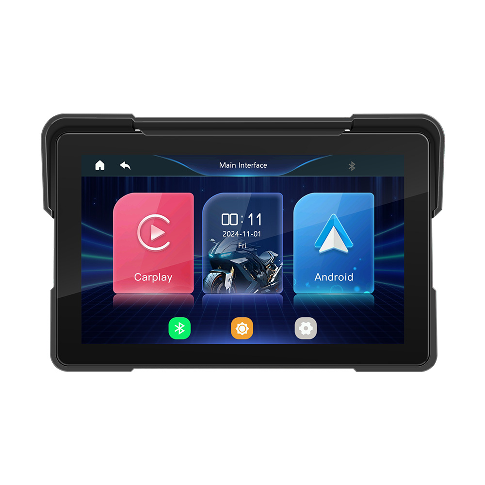 Motocicleta de 7 pulgadas carplay pantalla portátil de calidad de vida a prueba de agua Bluetooth MP5 pantalla de control central del vehículo