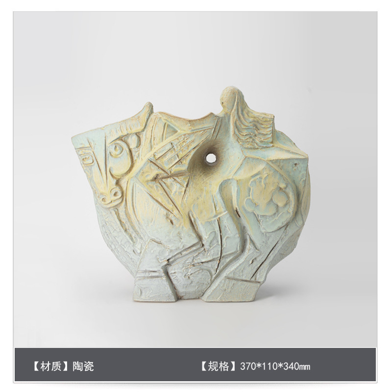 侘寂中古风星点陶瓷花瓶高级感桌面家居软装插花器复古装饰品摆件|undefined