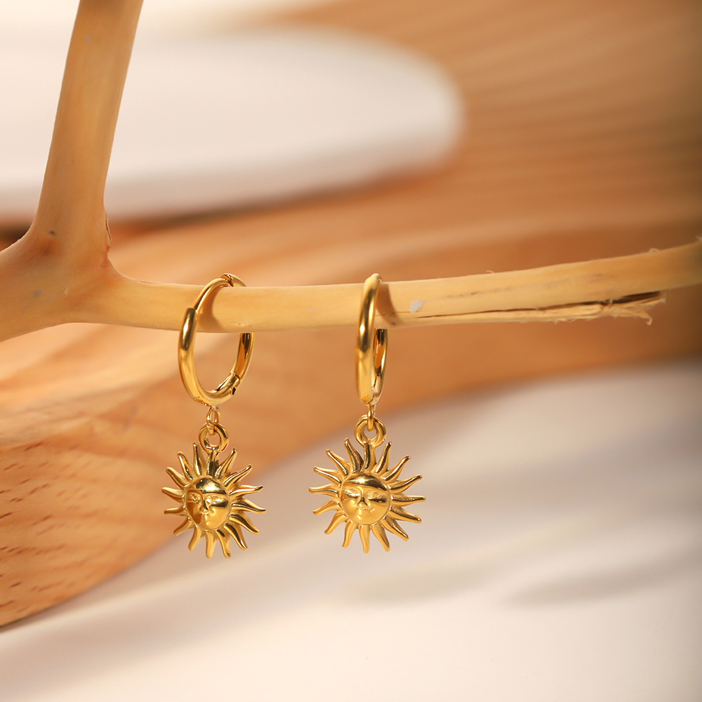 1 Pair Simple Style Classic Style Solid Color Plating Titanium Steel Drop Earrings display picture 1