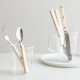 French Sabre Paris bistro ivory white stainless steel spoon steak knife and fork Western tableware household flat