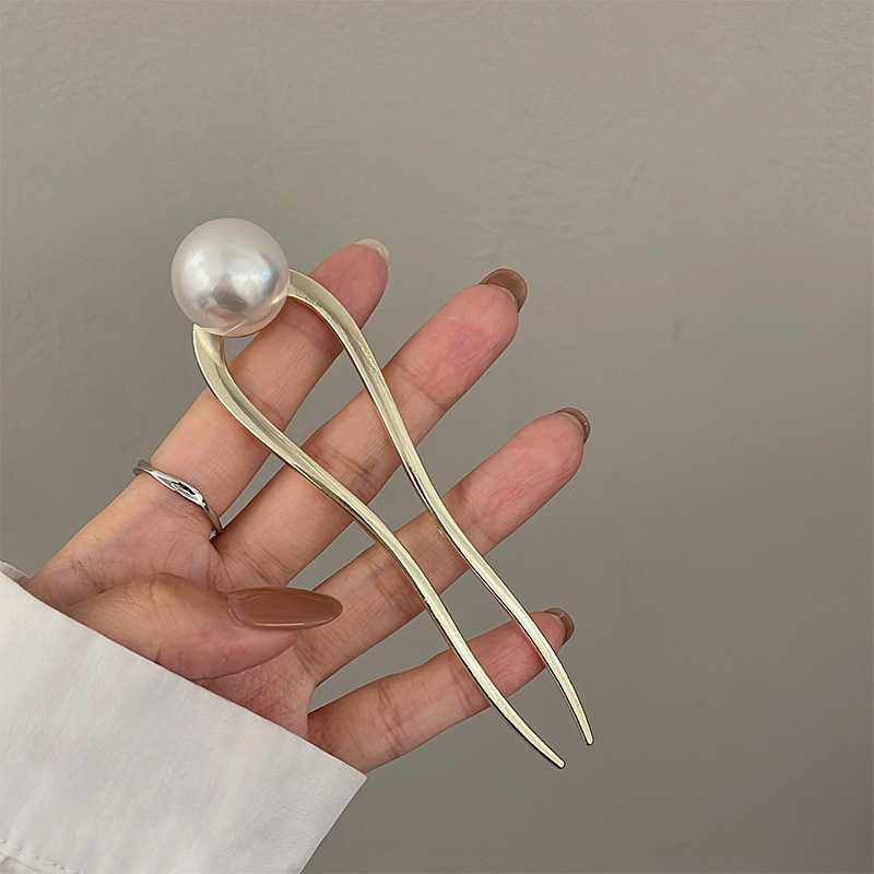 Golden Pearl U-shaped Hairpin