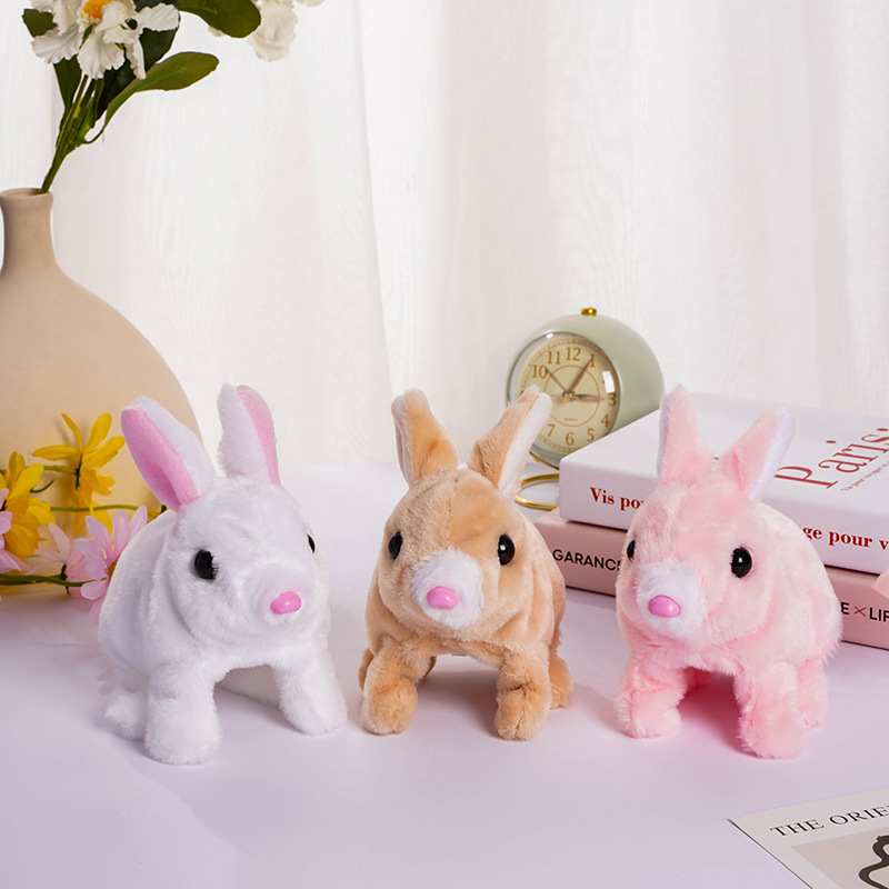 Simulation toy electric rabbit can call can jump ears can move plush rabbit girl play house toy children pet rabbit