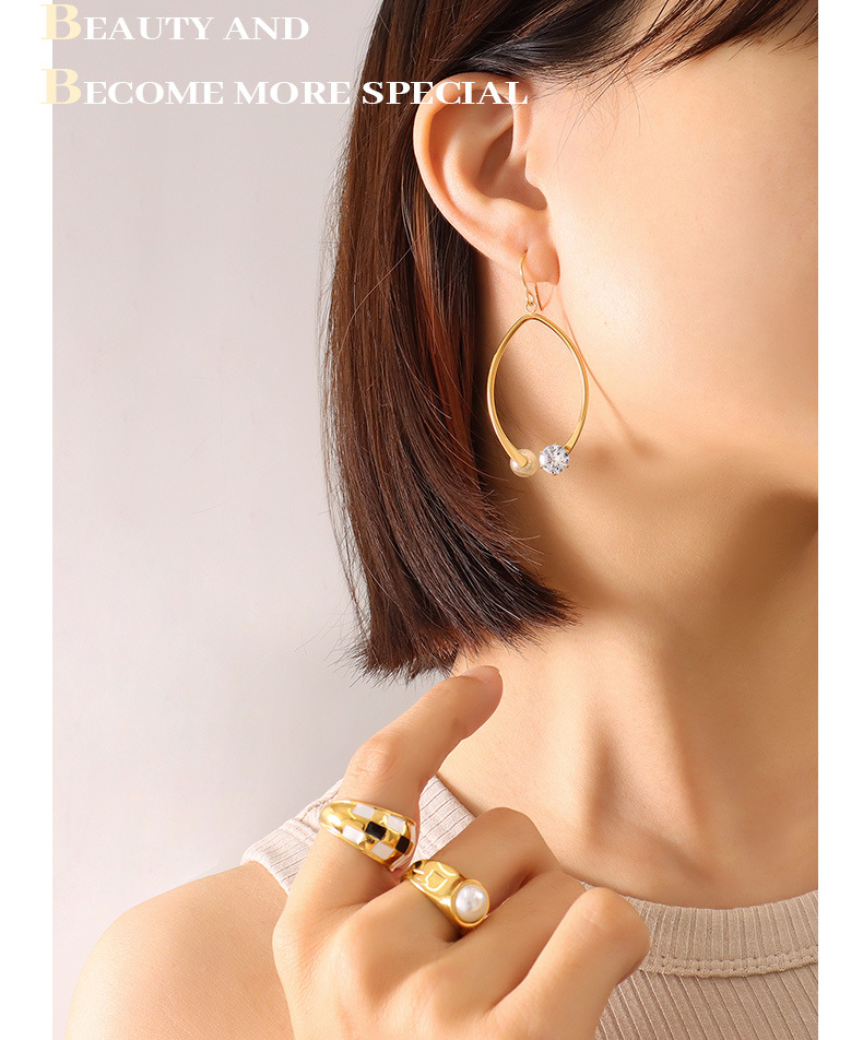 New Zircon Geometric Earrings Fashion Circle Earrings display picture 3