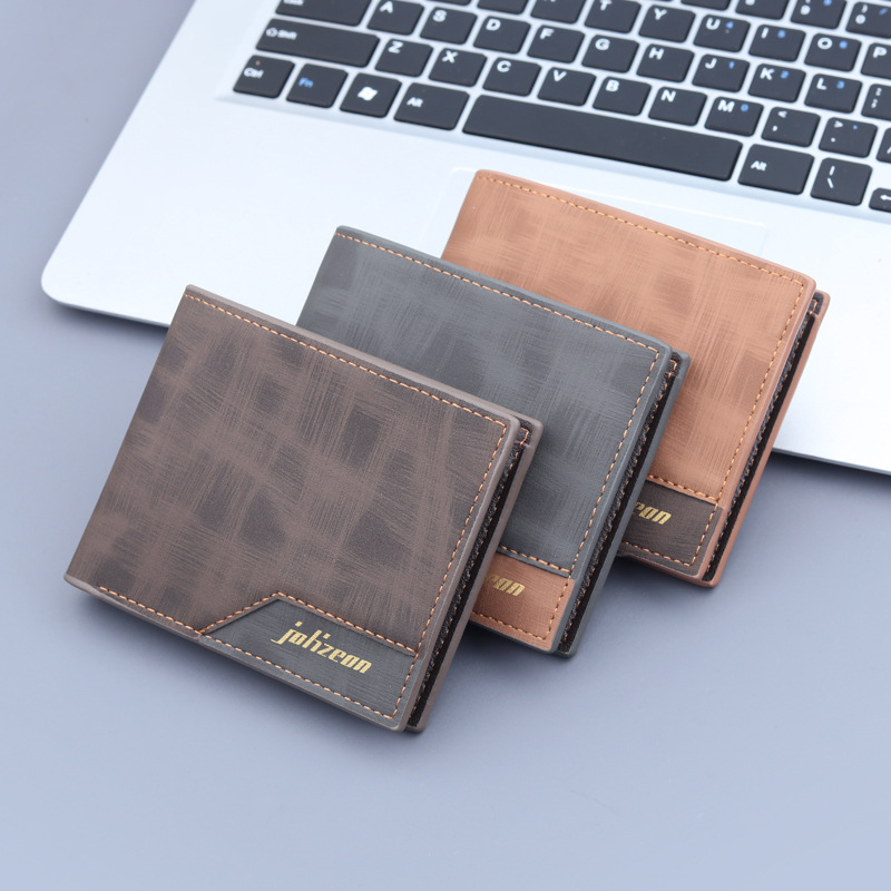 Cartera corta de los hombres cartera de los hombres bolso de la tarjeta cartera integrada cartera corta de los hombres retro nuevo monedero de gran capacidad