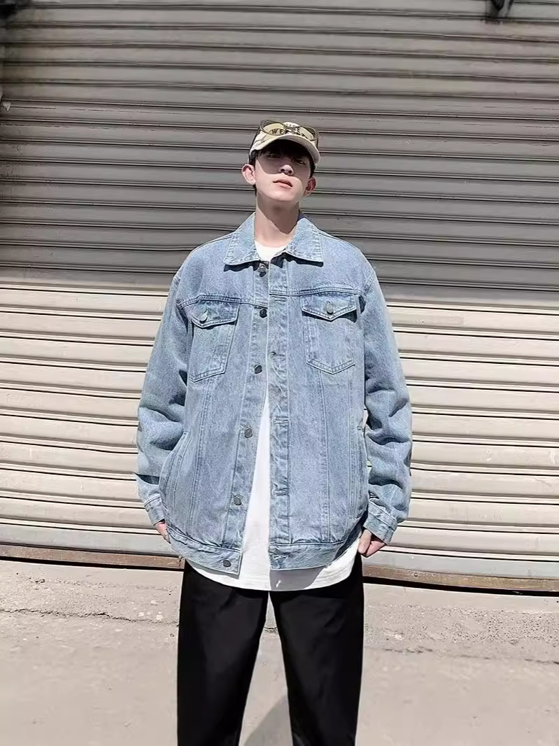 Denim spring retro jacket for leisure