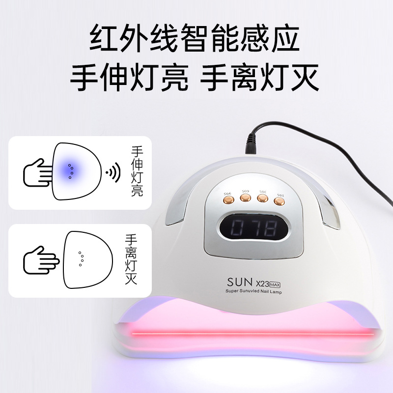 Lámpara de uñas de luz roja, lámpara para hornear, máquina de fototerapia, manos anti-negras, pegamento de esmalte de uñas de secado rápido de alta potencia, tienda de uñas, fábrica especial al por mayor