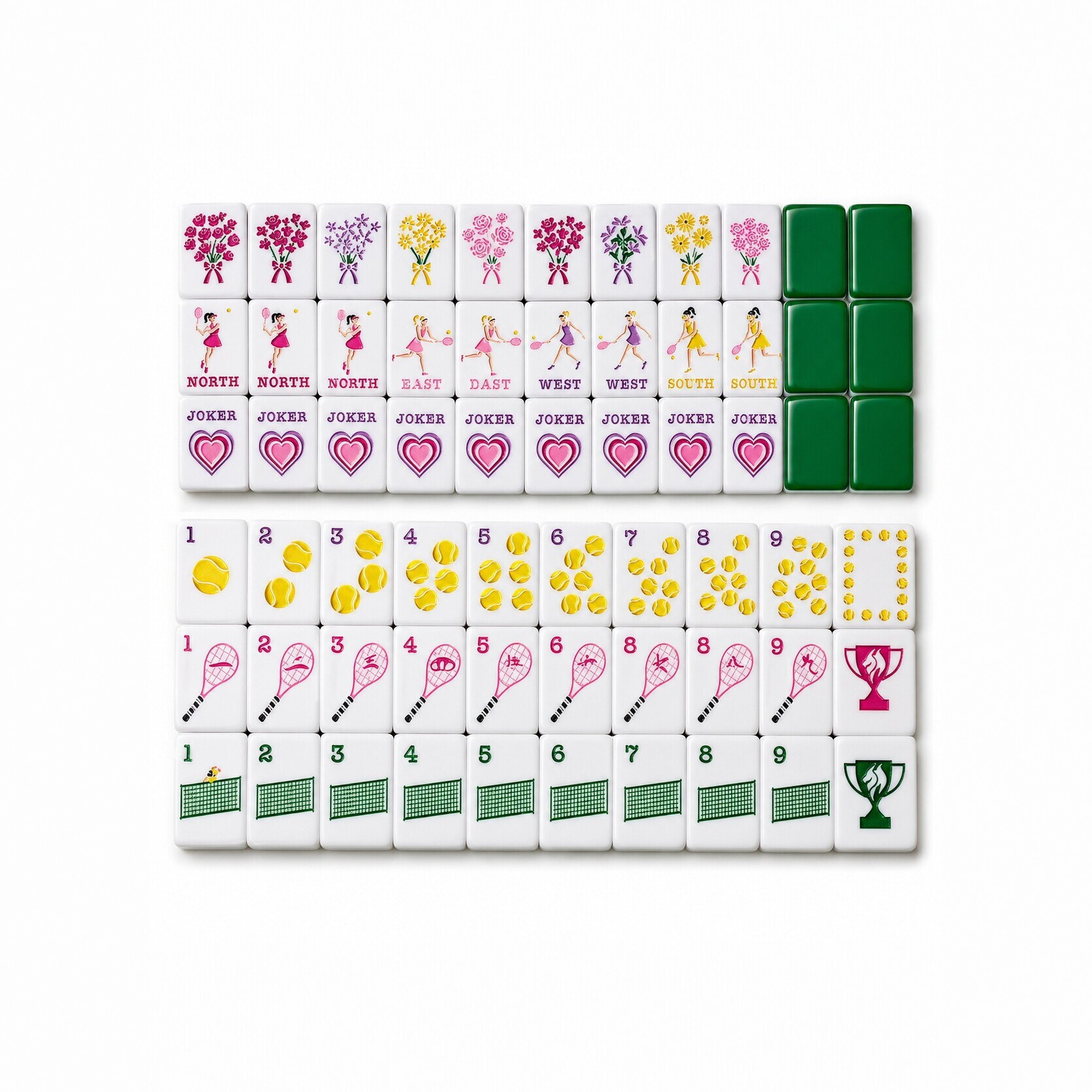 American-style mahjong tiles tennis cross-border acrylic hand-pushed mahjong leisure 36mm push-tile version