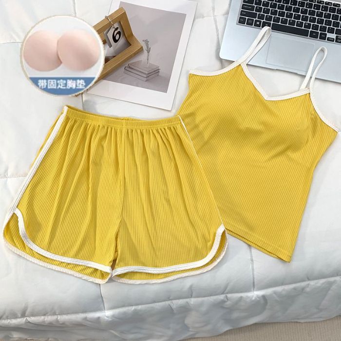 Widberries transfronterizos europeos y americanos verano nuevo sexy color sólido tirantes pantalones cortos deportivos y casuales servicio a domicilio para mujeres