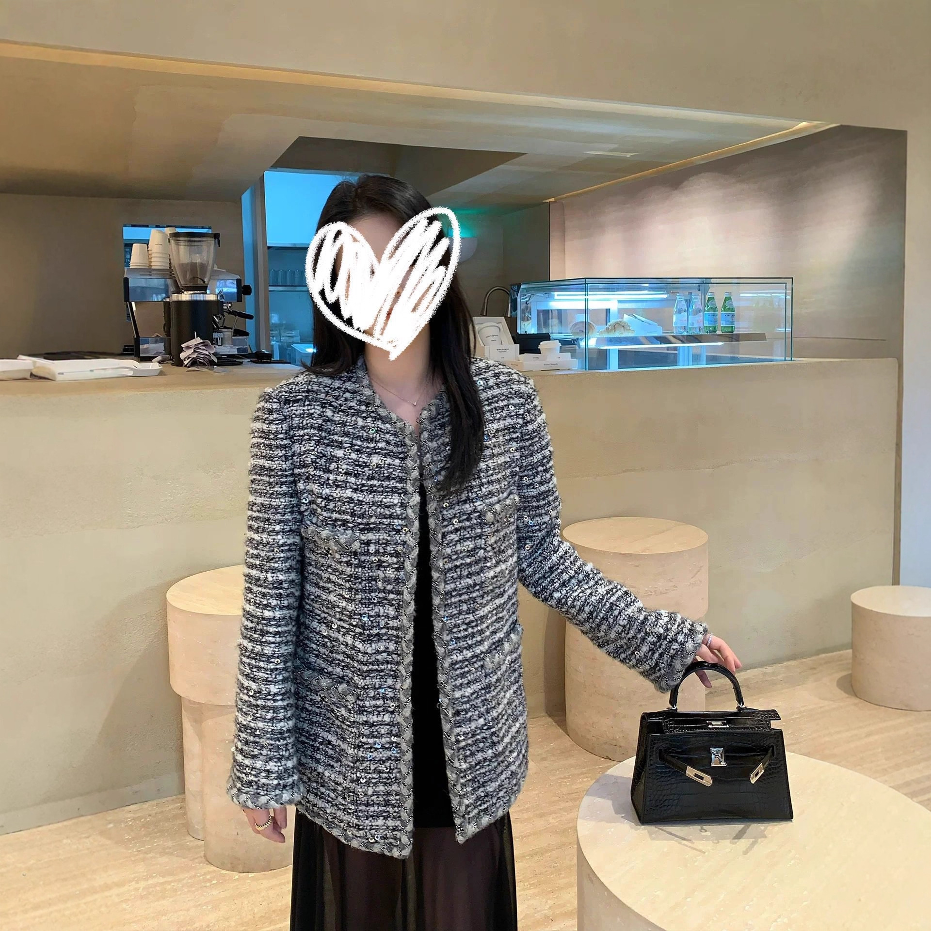 Chic Little Chanel Style Jacket for Women, Autumn/Winter, Petite, Light Luxury Socialite High-End Woven Tweed Elegant Short Coat