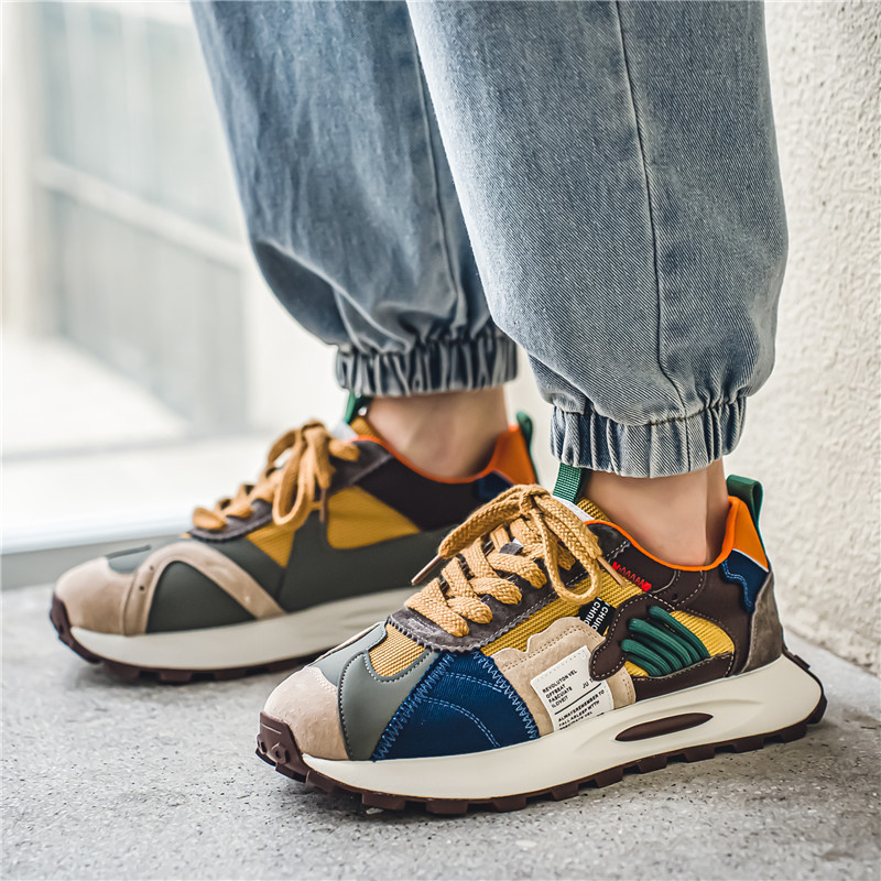 Men's Shoes 2024 Spring and Summer New Arrival Spliced Mesh Breathable Running Shoes Men's Street Niche Trendy Casual sneaker