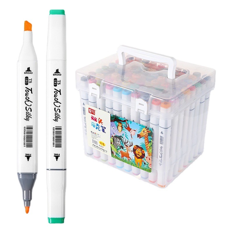 80 colores traje estudiante barril pigmento pluma marcador táctil impermeable para niños pintado a mano diy