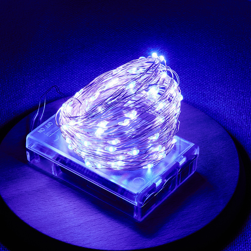 Caja de la batería Cadena de luz LED alambre de cobre luz Decoración de Navidad pequeño color luz estrella luz atmósfera luz semental luz intermitente al por mayor