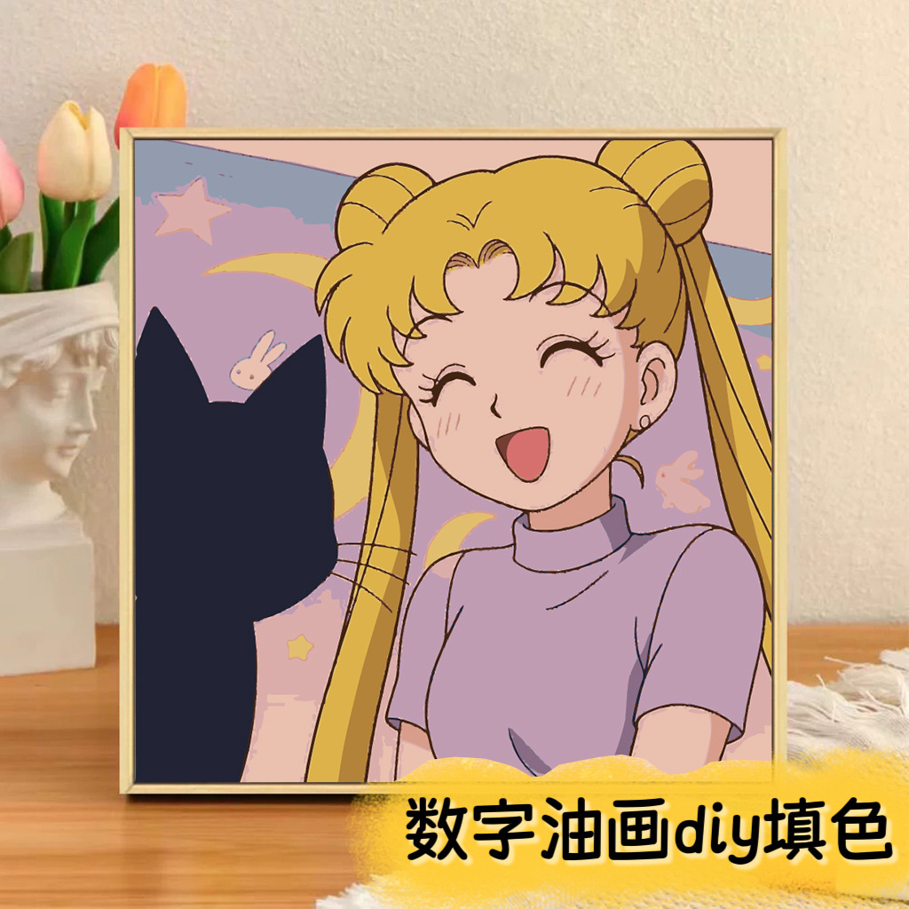 El niño prodigio de Nezha Naohai Diy pintura al óleo digital para colorear a mano Anime Ao Bing Nezha pintura al óleo pintura decorativa