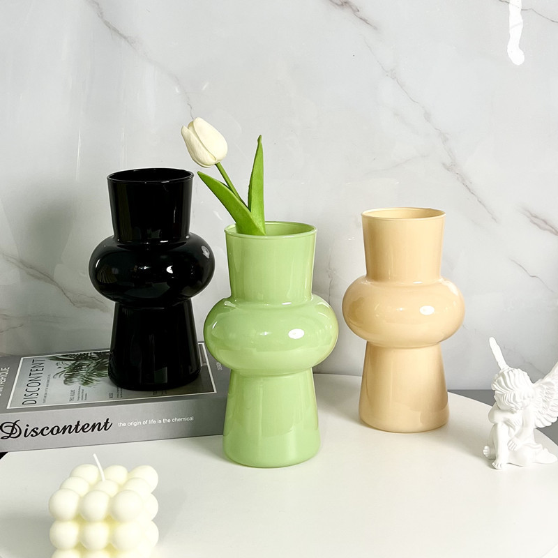 Nordic ins style simple medieval glass vase hydroponic flower arrangement home decoration ornaments retro crafts