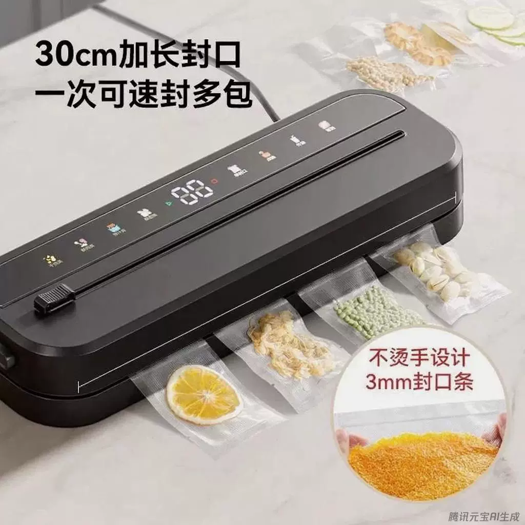 跨境可拆卸全自动真空封口机食品包装保鲜密封彩屏真空机封口机