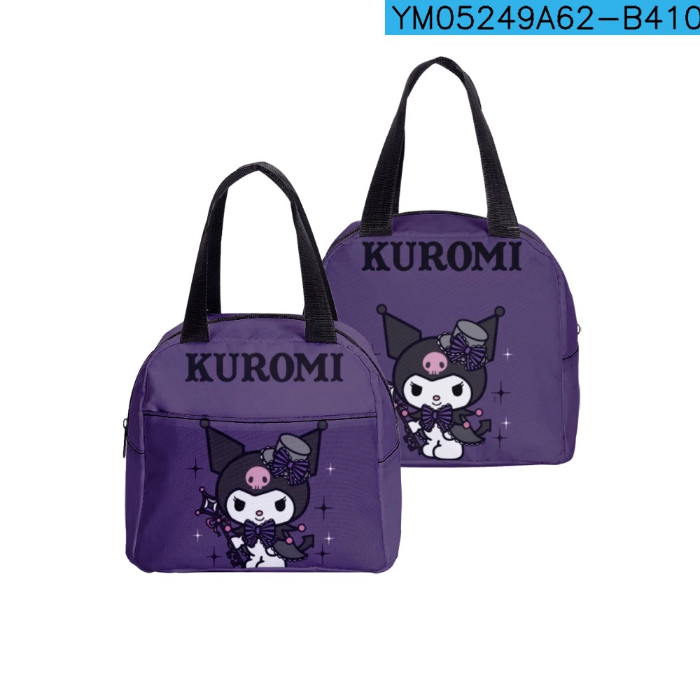 Lunch bag (Kuromi) — hand‑carry school lunch tote, zip closure, lightweight 0.15 kg