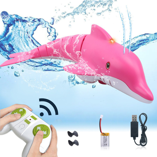 Cross-border 2.4G remote control dolphin toy can spray water dolphin diving shark electric water simulation charging remote control boat