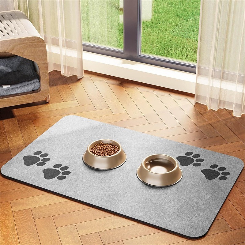Amazon temu ラベル付きペット猫と犬の食事マット新しい珪藻泥フロアマット飛沫防止吸水速乾マット|undefined