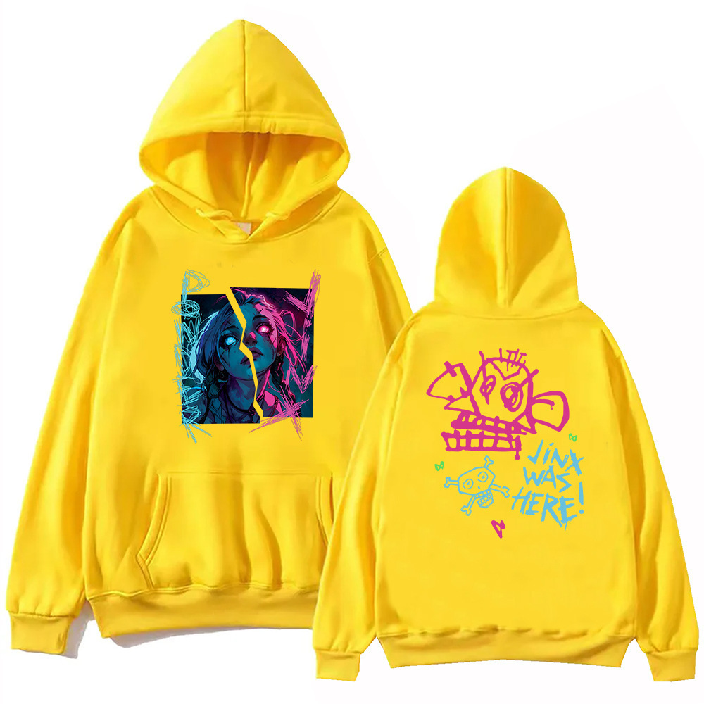 Arcane Broken Jinx Graffiti Art Hoodie Harajuku Pullover Top