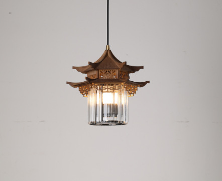 新しい中国風の宋代の美的禅茶室レストランアンティーク建築家パビリオンポーチライト四隅パビリオンシャンデリア|undefined