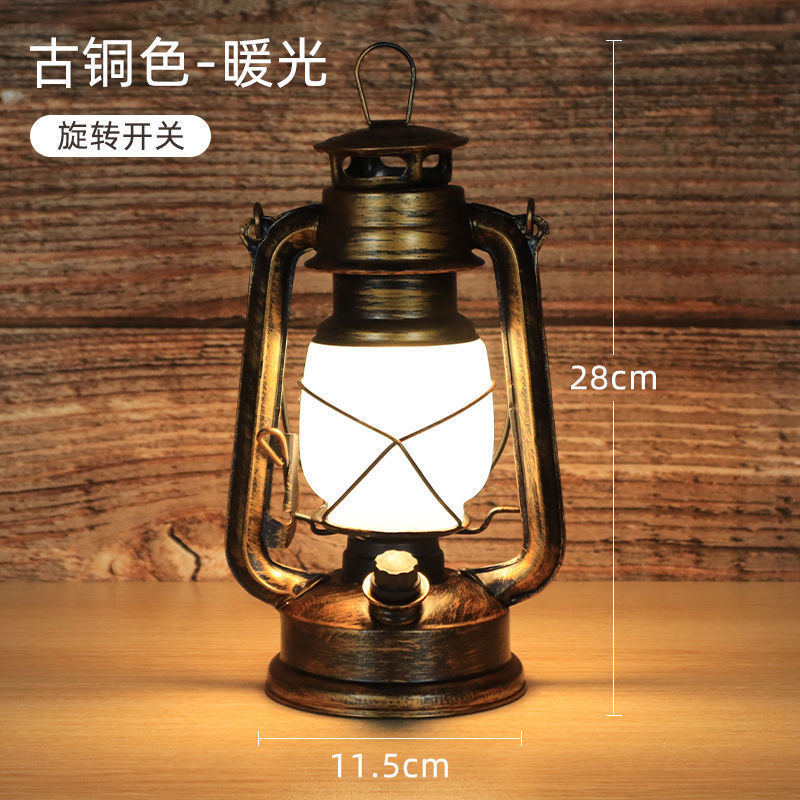 Lámpara de mesa recargable retro atmósfera lámpara decoración lámpara de mesa lámpara de queroseno antiguo al aire libre lámpara de caballo lámpara de guión lámpara fábrica de comercio