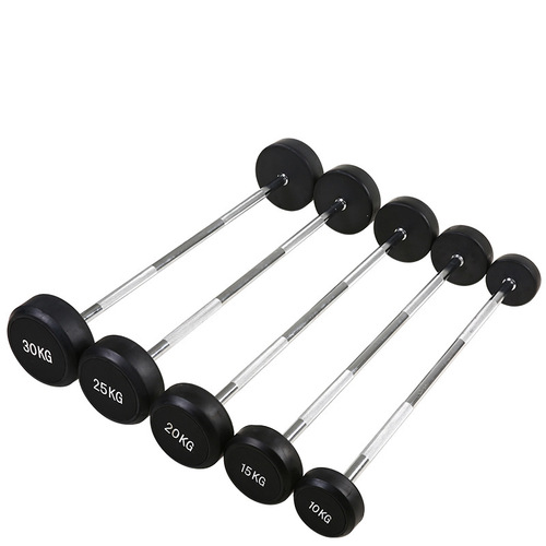 Straight bar curved bar fixed barbell round head rubber-coated one-piece barbell gym personal training studio weightlifting barbell