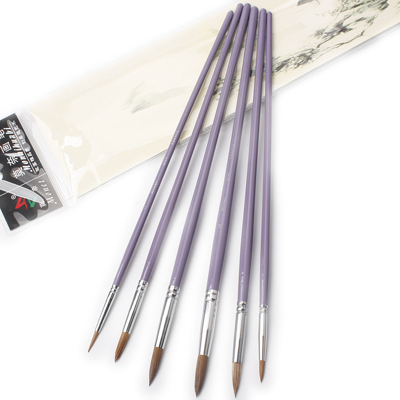 莫奈MONET 2013长木杆狼毫水彩画笔 狼毫画笔 狼毫水彩笔 勾线笔