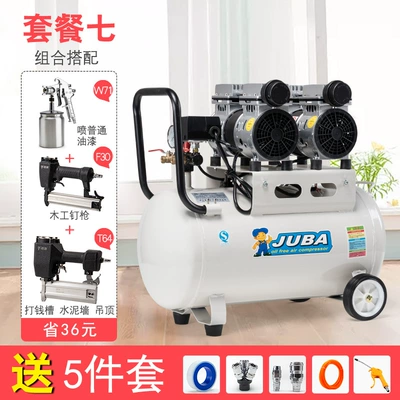 Hava kompressorları, Compressor Oil-Free Silent High-Pressure - package-seven-600x2-55lw71-spray-gunf30-straight-nail-gunst64-steel-nail-gun5-pieces