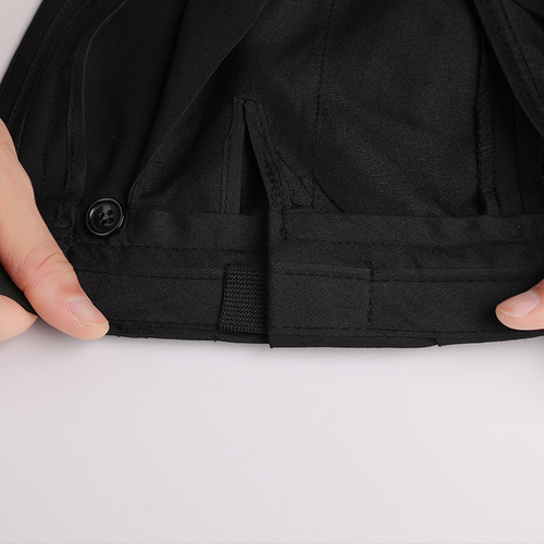 Professional suit pants, drooping high-end feel, cropped trousers, straight-leg loose-fit business style, relaxed and hip-hugging one-step skirt for women