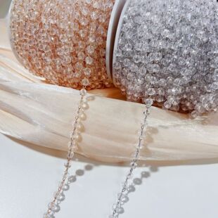 DIY jewelry material encryption white crystal chain handmade beaded crystal glasses chain necklace jewelry accessories