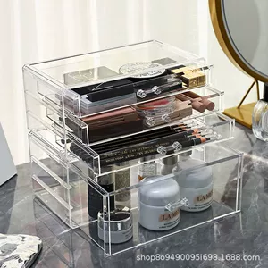 Косметическая прозрачная коробка для хранения, помада, вместительная и большая кисть для ухода за кожей, акриловая коробочка для хранения