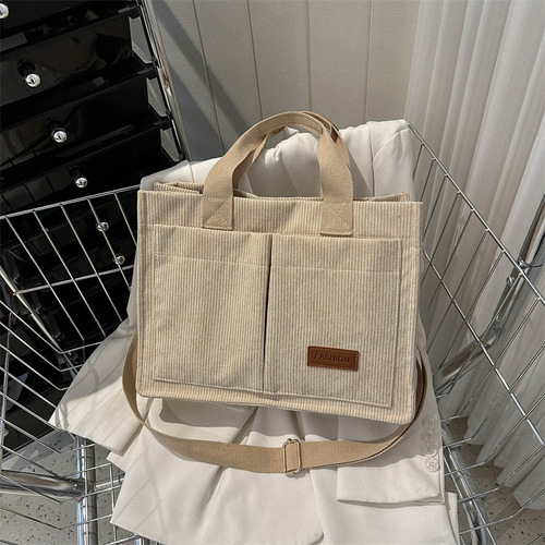 Corduroy Large Capacity Fashion Handbag  Spring and Summer New Fashion Style This Year’s Popular Shoulder Bag Tote Bag