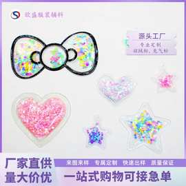 定制羽绒充气标立体透明亮片流沙文创挂饰高端外贸服装羽绒充气标