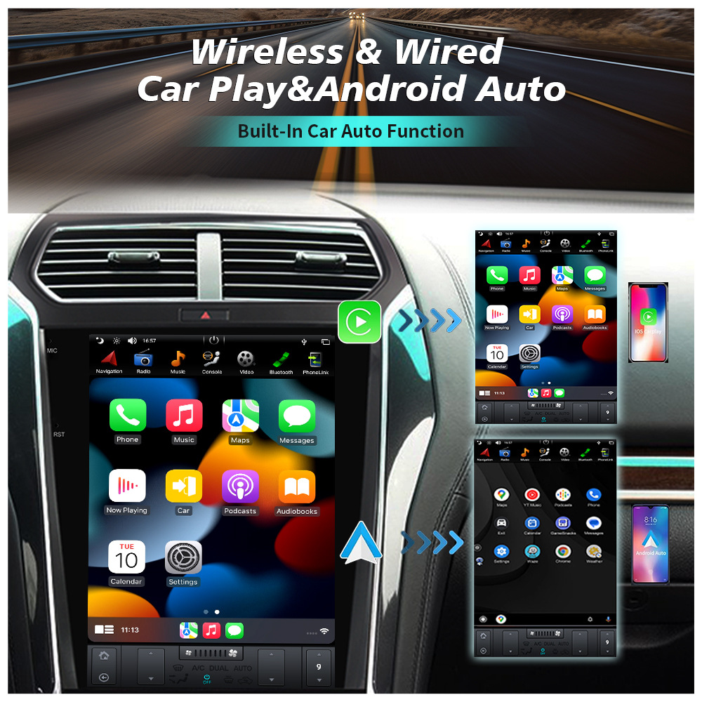 12.1 inch Explorer 2011-2019 Car Android AI Voice Control Vertical Screen Navigation