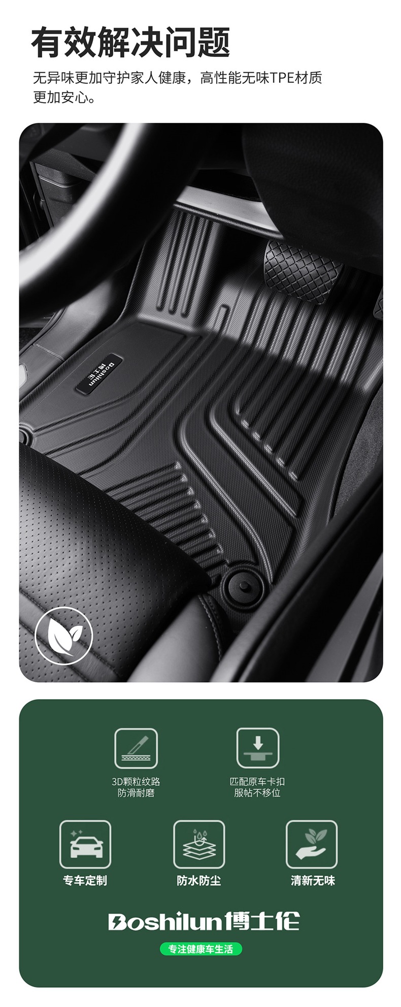 Suitable for Volkswagen ID3/ID4 X, Tayron, Passat CC, Teramont X, Magotan, Santana, Golf 8 TPE floor mats