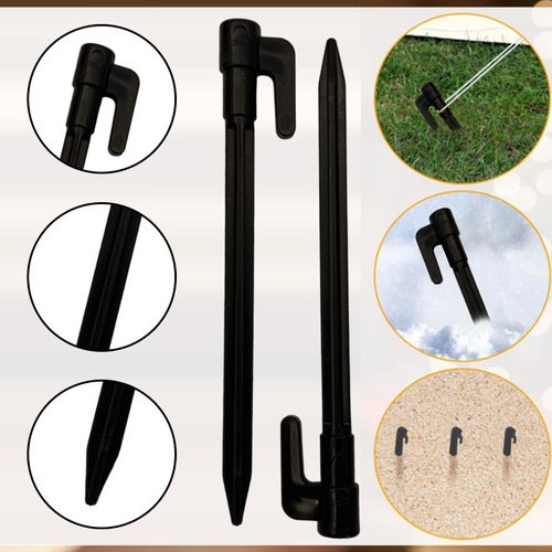 Camping canopy tent nails plastic ground nails beach nails camping outdoor sawtooth threaded ground nails windproof fixed nails