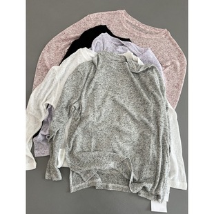 Simple yet special look, linen round neck sun protection clothing, loose knitted sweater, casual style long-sleeved top for women