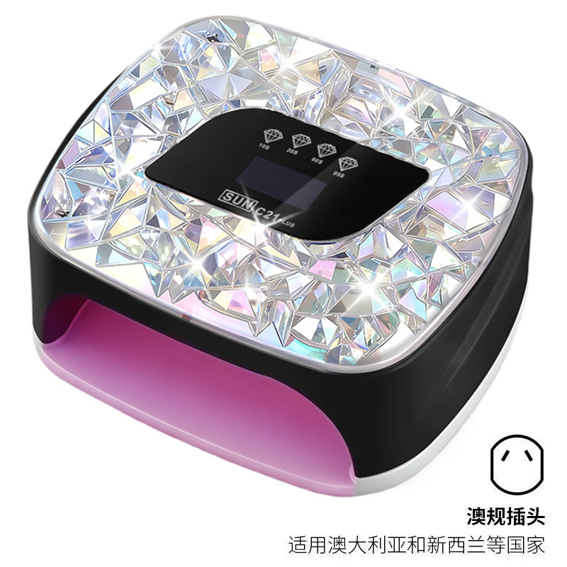 Lámpara de manicura de almacenamiento de doble fuente de luz inteligente de manicura de secado rápido UV doble fuente de luz de diamante de manicura de luz de larga duración