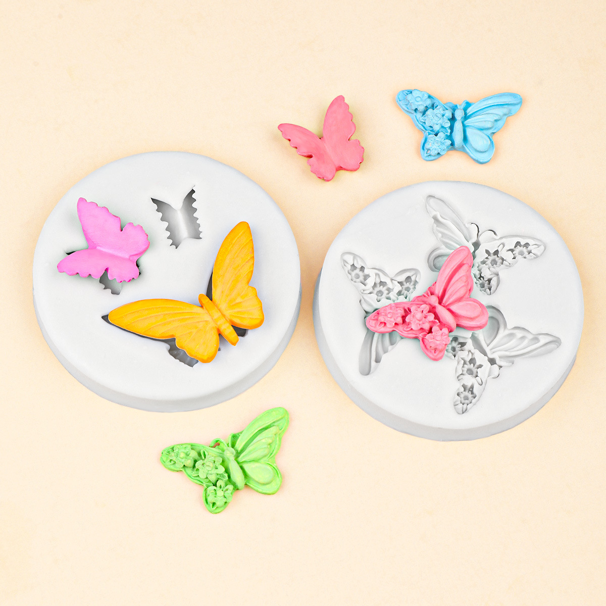 Molde de silicona con forma de mariposa con alas de rosa, decoración de pastel de fondant de chocolate, molde de joyería de resina de epoxi