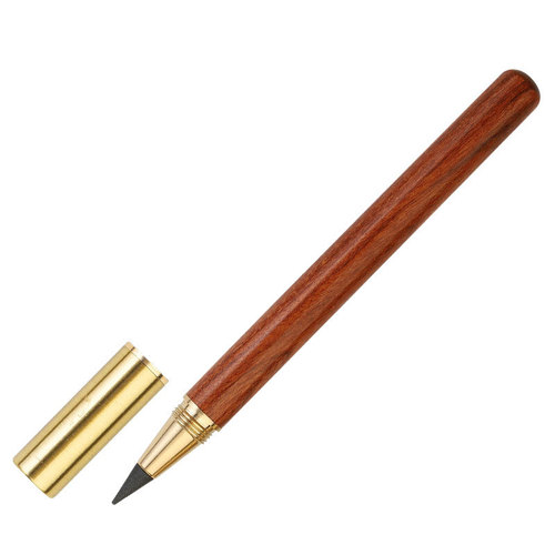 Creative solid wood pen, eternal pencil, brass sandalwood business gift pen, wooden endless writing pencil, can be engraved with logo