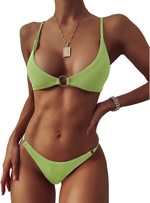 Amazon Aliexpress Cross-border Specially Designed for European and American Women's Split Pit Bikini Seaside Vacation Swimsuit