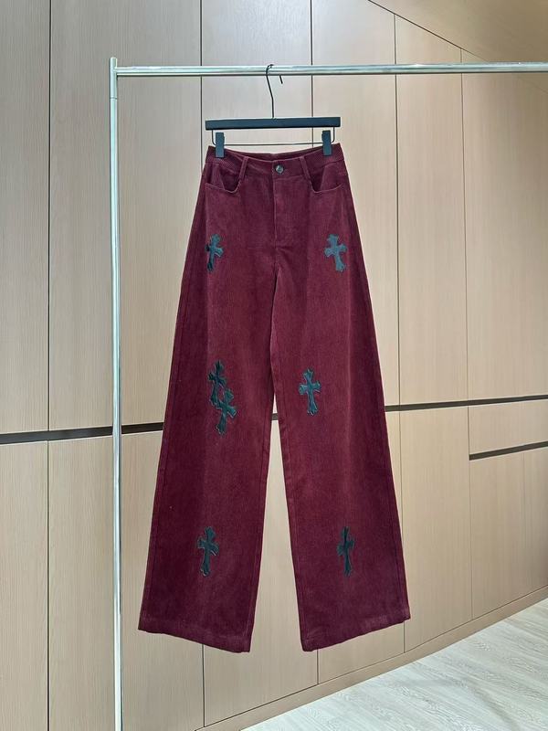 潮流新款灯芯绒纯棉休闲裤刺绣logo高腰显瘦阔腿裤南油女秋直筒裤|undefined