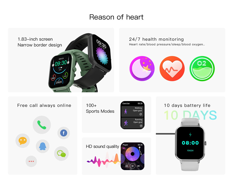 The best-selling e-commerce smartwatch ZL54C features Bluetooth calls, heart rate, blood sugar and blood pressure detection, and multi-language mobile phone search details Picture
