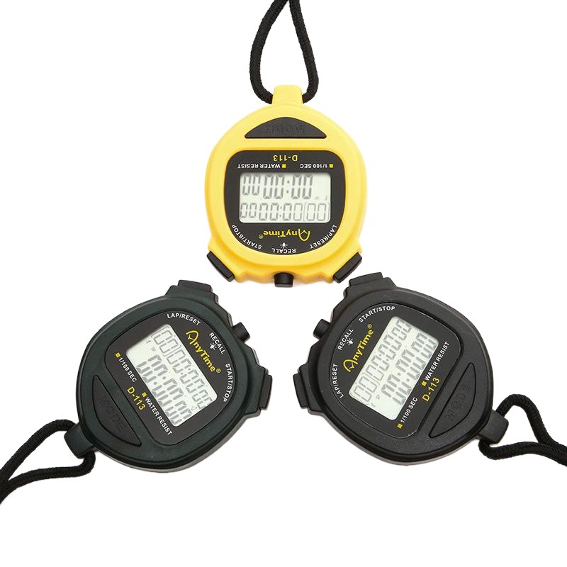 2 rows 60 channels memory multifunctional luminous stopwatch exercise referee training fitness electronic timer temperature measurement
