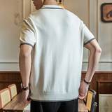 ZF8105-MW韩版翻领针织OLO衫老钱风夏季通勤时尚短袖T恤休闲，男装针织衫/毛衣，星座614