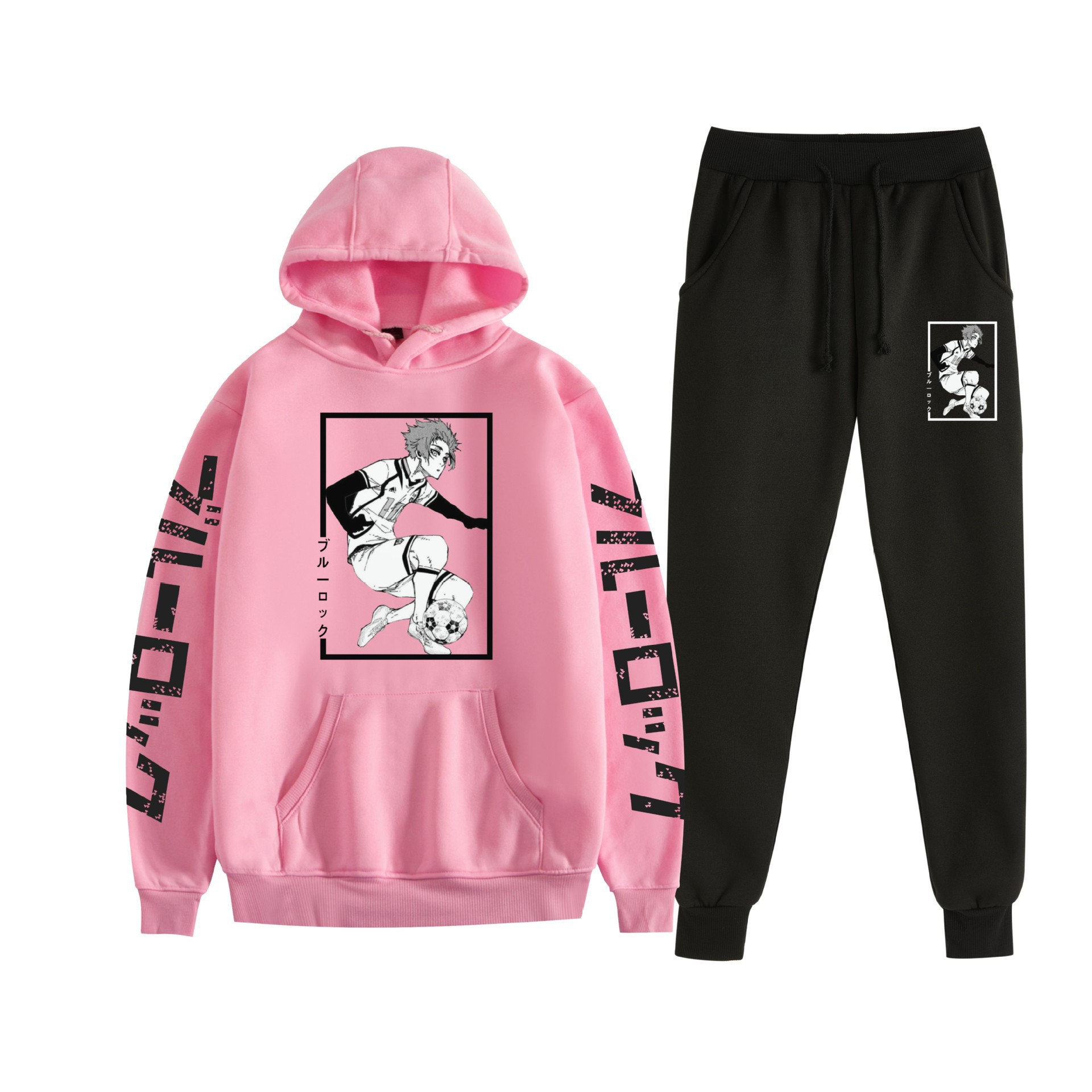 Cross-border BLUE LOCK prisión azul nuevo anime más terciopelo suelto traje de suéter con capucha para hombres y mujeres